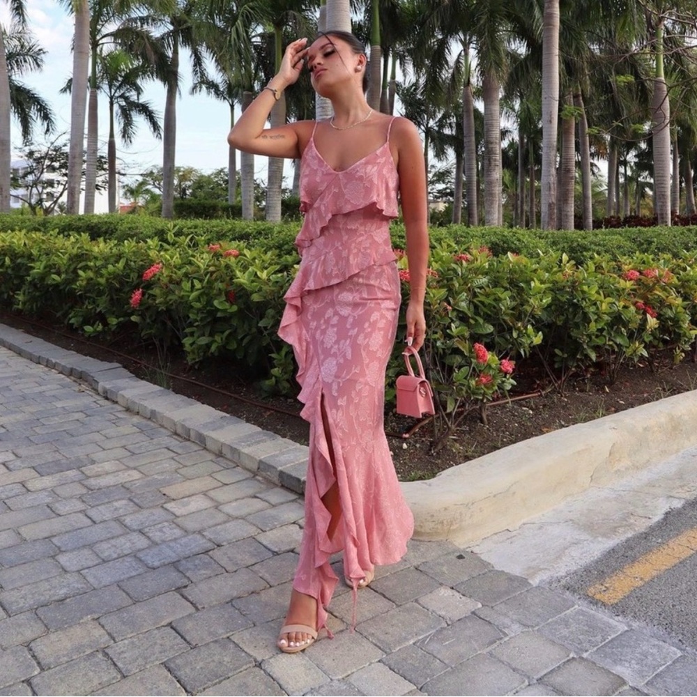 Zara Pink Floral Maxi Dress